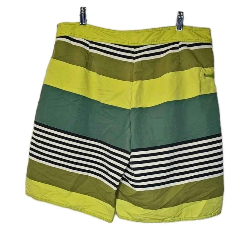 Patagonia Wayfarer Board Shorts Swim Trunks Sz 35/36 Green Colorblock Surfer